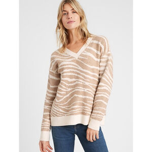 Banana Republic animal print v-neck sweater